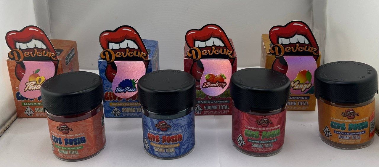 DEVOUR NANO 500MG LIVE ROSIN GUMMIES 